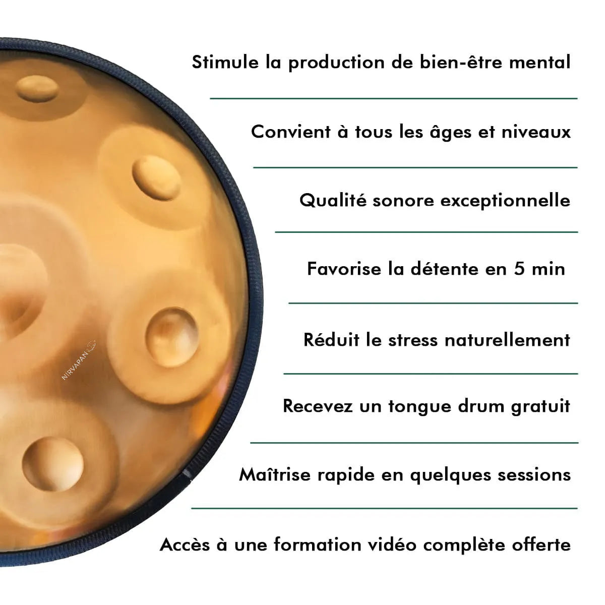 Handpan 9/10 notes bronze - Ré mineur